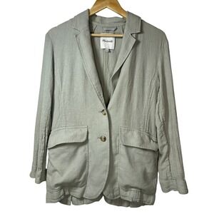 Madewell Linen Blend Blazer Women S Sage Green Chore